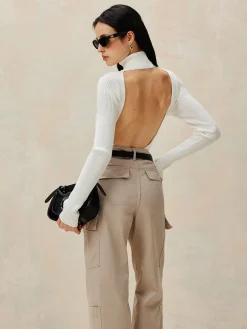 Best Open Back Knit Pullover Sweater Sweater Tops|Sweaters & Cardigans