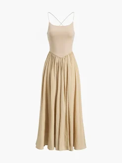 New Open Back Midi Tank Dress Sweater Dresses|Casual Dresses