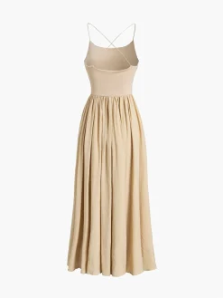 New Open Back Midi Tank Dress Sweater Dresses|Casual Dresses