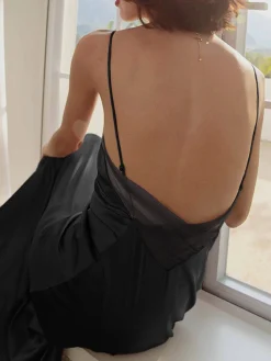 Clearance Open Back Satin Long Dress Cocktail & Party Dresses|Summer Dresses