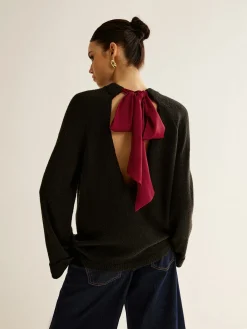Outlet Open Back Tie Sweater Sweater Tops|Sweaters & Cardigans