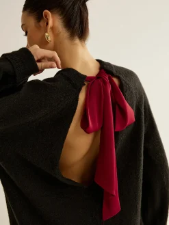 Outlet Open Back Tie Sweater Sweater Tops|Sweaters & Cardigans