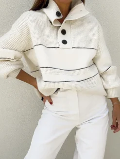 Best Open Collar Button Up Sweater Sweater Tops|Sweaters & Cardigans