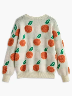 Online Orange Pattern Striped Sweater Sweater Tops|Sweaters & Cardigans