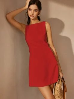 Discount O-Ring Cutout Sleeveless Dress White Dresses|Black Dresses