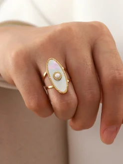 Outlet Oval Pearl Decor Ring Rings & Bracelets|Accessories