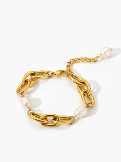 Discount Oval Pearl en Chain Bracelet Rings & Bracelets|Accessories