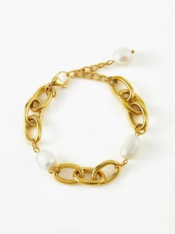 Discount Oval Pearl en Chain Bracelet Rings & Bracelets|Accessories