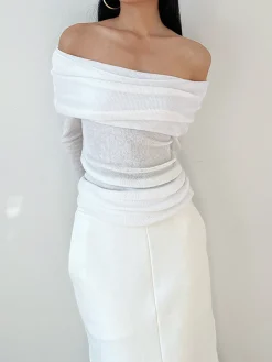 Best Overfold Off-Shoulder Shirt Sweater Tops|T-shirts