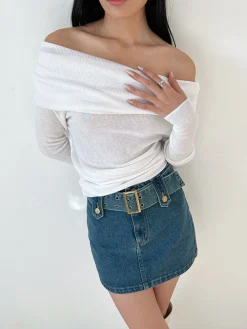 Best Overfold Off-Shoulder Shirt Sweater Tops|T-shirts