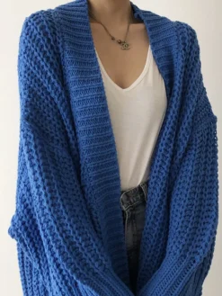 Clearance Oversize Split Knit Outerwear Sweater Tops|Outerwear
