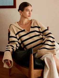 New Oversize Striped Pullover Sweater Sweater Tops|Sweaters & Cardigans