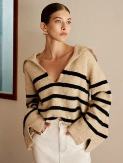 New Oversize Striped Pullover Sweater Sweater Tops|Sweaters & Cardigans