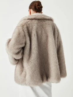 Outlet Oversized Collared Faux Fur Coat Outerwear|Coats