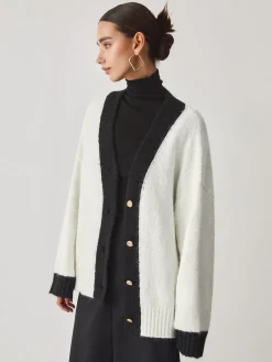 Outlet Oversized Contrast Trim Cardigan Cardigans|Sweaters & Cardigans