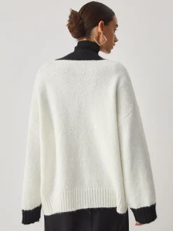 Outlet Oversized Contrast Trim Cardigan Cardigans|Sweaters & Cardigans