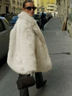 Outlet Oversized Fuzzy Women Faux Fur Coat Outerwear|Coats