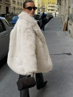 Outlet Oversized Fuzzy Women Faux Fur Coat Outerwear|Coats