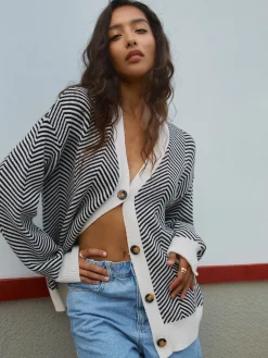 Discount Oversized Herringbone Cardigan Cardigans|Sweaters & Cardigans