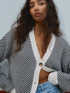 Discount Oversized Herringbone Cardigan Cardigans|Sweaters & Cardigans