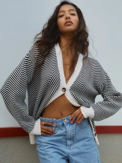 Discount Oversized Herringbone Cardigan Cardigans|Sweaters & Cardigans