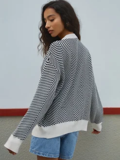 Discount Oversized Herringbone Cardigan Cardigans|Sweaters & Cardigans