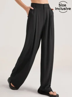Best Oversized High Waisted Pleat Front Trousers Wide Leg|Pants