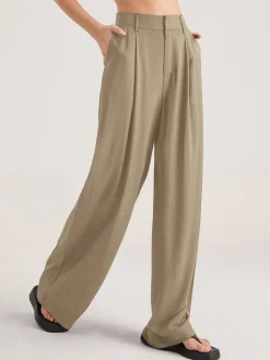 Best Oversized High Waisted Pleat Front Trousers Wide Leg|Pants