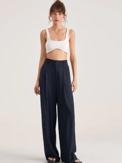 Best Oversized High Waisted Pleat Front Trousers Wide Leg|Pants