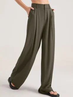 Best Oversized High Waisted Pleat Front Trousers Wide Leg|Pants