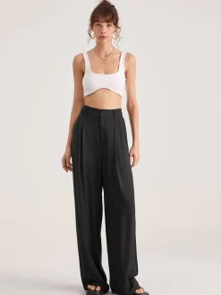 Best Oversized High Waisted Pleat Front Trousers Wide Leg|Pants