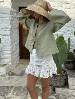 Best Oversized Long Tie-Front Sleeve Blouse Blouses & Shirts