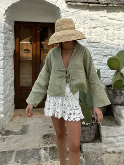 Best Oversized Long Tie-Front Sleeve Blouse Blouses & Shirts