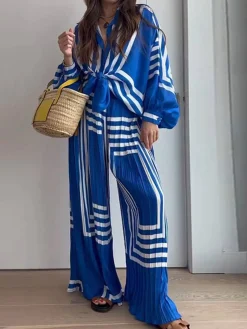 New Oversized Print Vacation Pants Set Pants Sets|Matching Sets