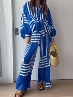 New Oversized Print Vacation Pants Set Pants Sets|Matching Sets