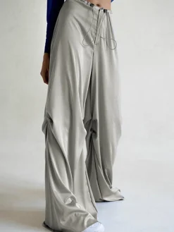 Oversized Satin Wide Leg Pants Wide Leg|Pants