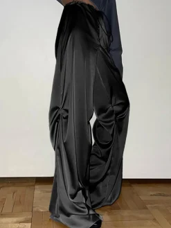 Oversized Satin Wide Leg Pants Wide Leg|Pants