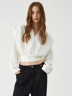 Outlet Oversized Solid Long Sleeve Blouse Blouses & Shirts|Tops