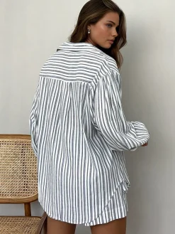 Outlet Oversized Striped Pockets Casual Shorts Set Shorts Sets|Shorts