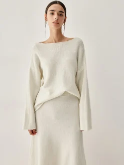 Clearance Oversized Sweater Two Piece Skirt Set Sweater Tops|Long Sleeve Sets