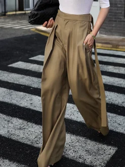 Online Oversized Tied Wide Leg Dress Pants Wide Leg|Pants