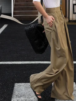 Online Oversized Tied Wide Leg Dress Pants Wide Leg|Pants