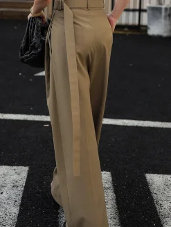 Online Oversized Tied Wide Leg Dress Pants Wide Leg|Pants
