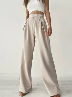 New Palazzo Tied Wide Leg Dress Pants Wide Leg|Pants