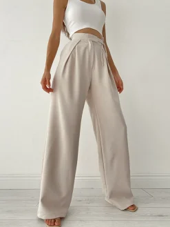 New Palazzo Tied Wide Leg Dress Pants Wide Leg|Pants