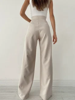 New Palazzo Tied Wide Leg Dress Pants Wide Leg|Pants