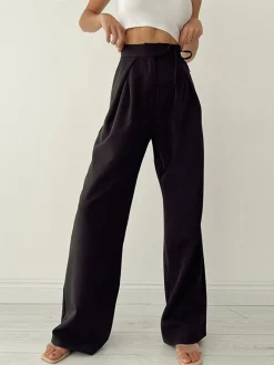 New Palazzo Tied Wide Leg Dress Pants Wide Leg|Pants