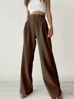 New Palazzo Tied Wide Leg Dress Pants Wide Leg|Pants