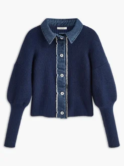 Discount Panel Breasted Stretch Lapel Knit Top Sweater Tops|Sweaters & Cardigans