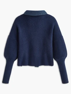 Discount Panel Breasted Stretch Lapel Knit Top Sweater Tops|Sweaters & Cardigans